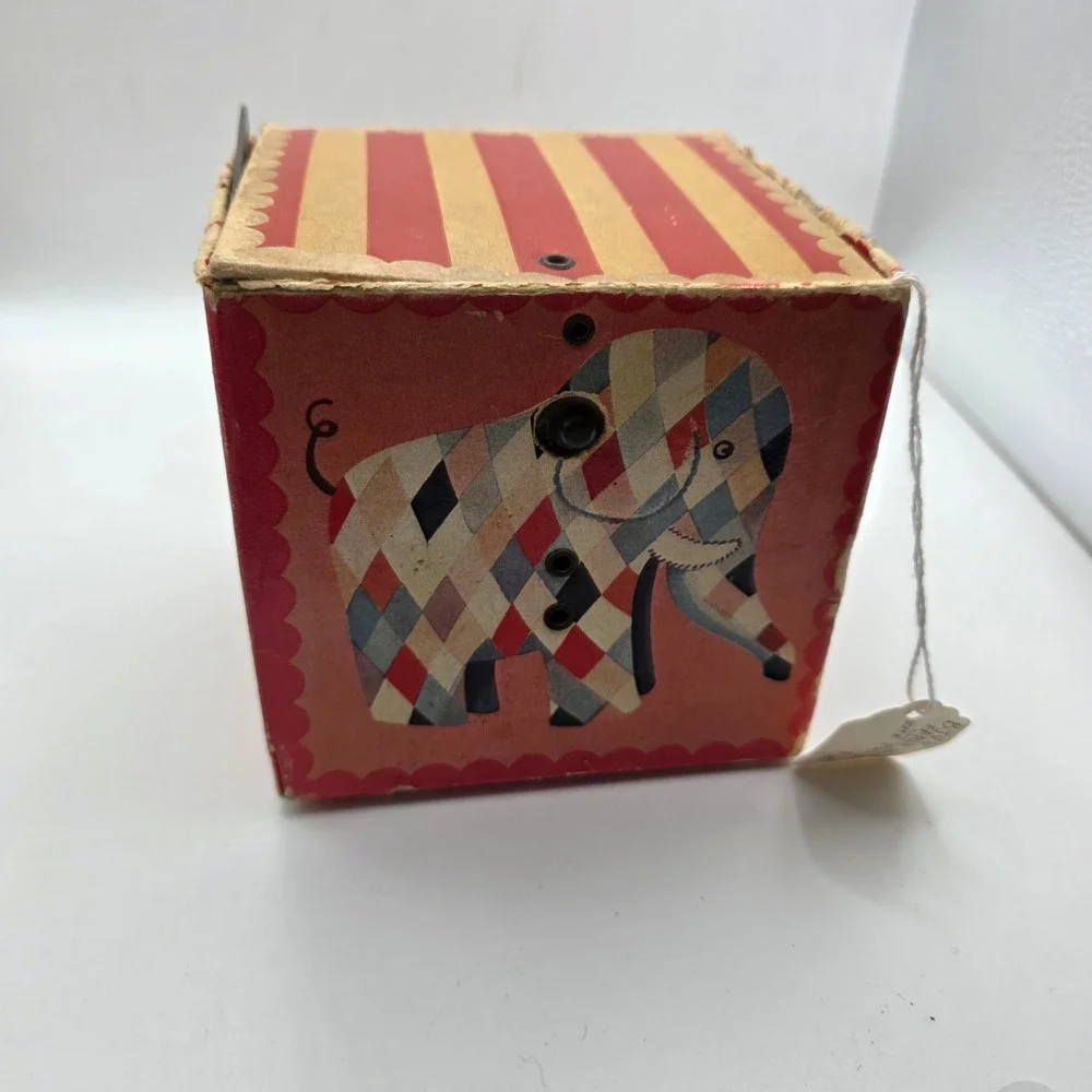 Antique Cardboard Jack in the Box Punch Clown Toy Circus Early Vintage Rare